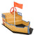 Outsunny Kids Wooden Sandpit Children Sandbox Pirate Ship Sandboat Outdoor Backyard Playset Play Station w/ Bench Bottom Liner