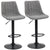 HOMCOM Adjustable Bar Stools Set of 2 Counter Height Barstools Dining Chairs 360° Swivel with Footrest for Home Pub, Grey