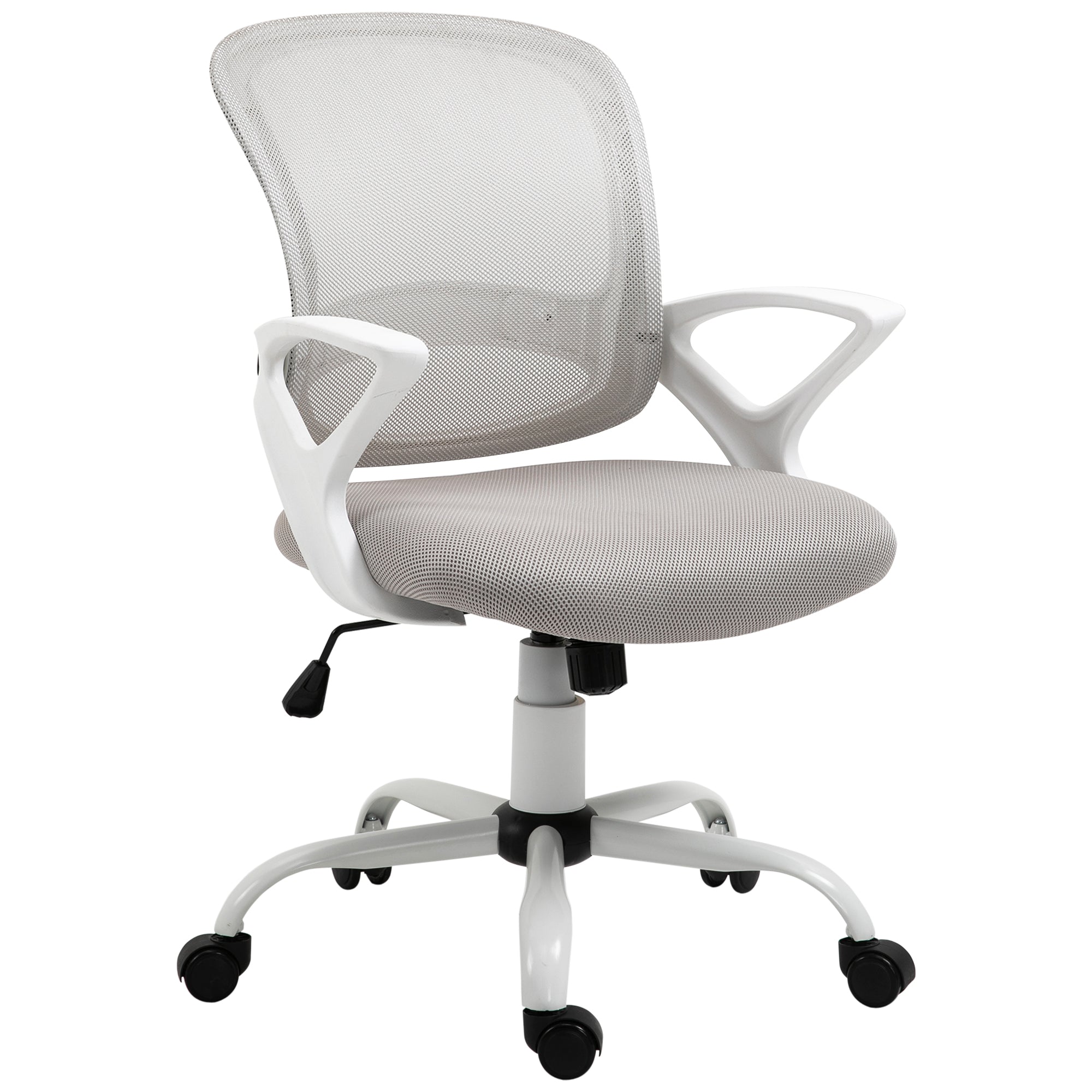 Vinsetto Mesh Office Swivel Chair with Adjustable Lumbar Support, Height and Armrests, Grey