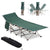 Outsunny Portable Folding Camping Cot, Single Person Outdoor Military Sleeping Bed with Carry Bag for Travel, Leisure, Fishing, Green