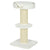 PawHut 2 Tier Sisal Sherpa Cat Tree with Basket Cushion Sisal Post Cream White