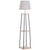 HOMCOM Metal Tripod Floor Lamp w/ 3-Tier Shelves Foot Switch Modern Stylish E27 Lampshade Base  Functional Duo Design