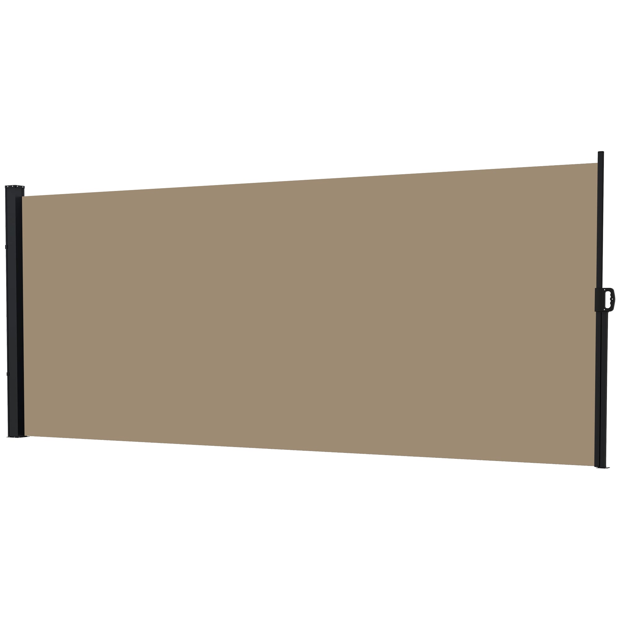 Outsunny Retractable Side Awning: Khaki Outdoor Privacy Screen for Garden, Hot Tub & Balcony, 400 x 160cm