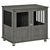 PawHut Pet Kennel End Table, Dog Crate Furniture for Small and Medium Dogs, Indoor Animal Cage with Magnetic Door, Grey