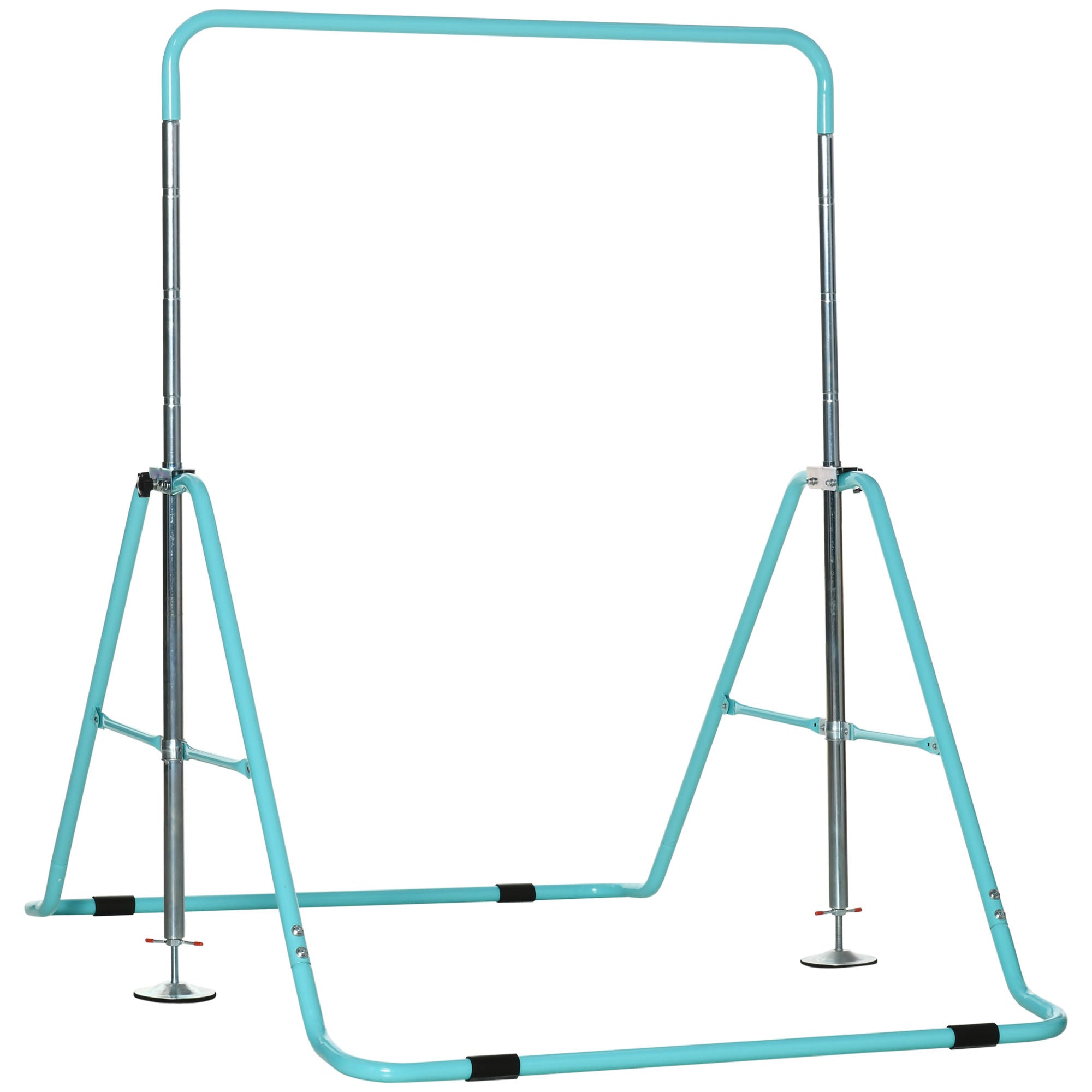 HOMCOM Kids Gymnastics Bar, Foldable Horizontal Bars w/ Adjustable Height, Training Bar w/ Triangle Base - Green