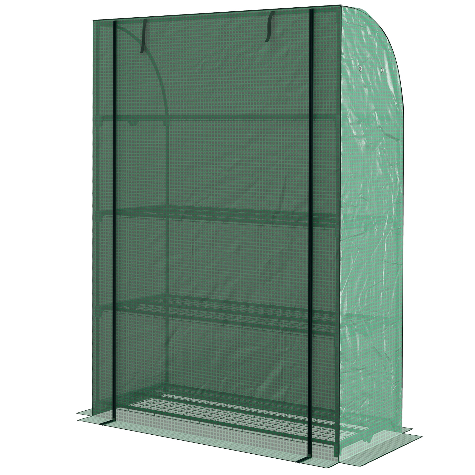 Outsunny Portable Mini Greenhouse: 4 Tier with PE Reinforced Cover and Roll-up Door, Green, 170H x 120W x 50Dcm