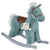 HOMCOM Baby Wooden Rocking Horse with Plush Toy Realistic Sounds, Kids Plush Ride-On Rocking Horse Toy for Child 18-36 Months, Blue