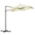 Outsunny Cantilever Garden Parasol with 360° Rotation, Offset Roma Patio Umbrella, Sun Shade Canopy with Cross Base, Beige