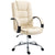 Vinsetto High Back Swivel Chair, PU Leather Executive Office Chair with Padded Armrests, Adjustable Height, Tilt Function, Beige