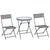 Outsunny 2 Seater Rattan Bistro Set Outdoor Foldable Wicker Conversation Balcony Furniture Set for Outdoor Yard Porch Poolside Lawn Balcony Grey