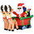 Outsunny 6ft Inflatable Christmas Santa Claus and Penguin on Sleigh with 2 Reindeer, Blow-Up Outdoor LED Yard Display