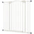 PawHut Metal Pet Safety Gate Dog Gate Folding Fence, White