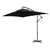 Outsunny 3x2m Cantilever Banana Parasol: Rectangular Umbrella with 6 Ribs & Crank Handle, Black