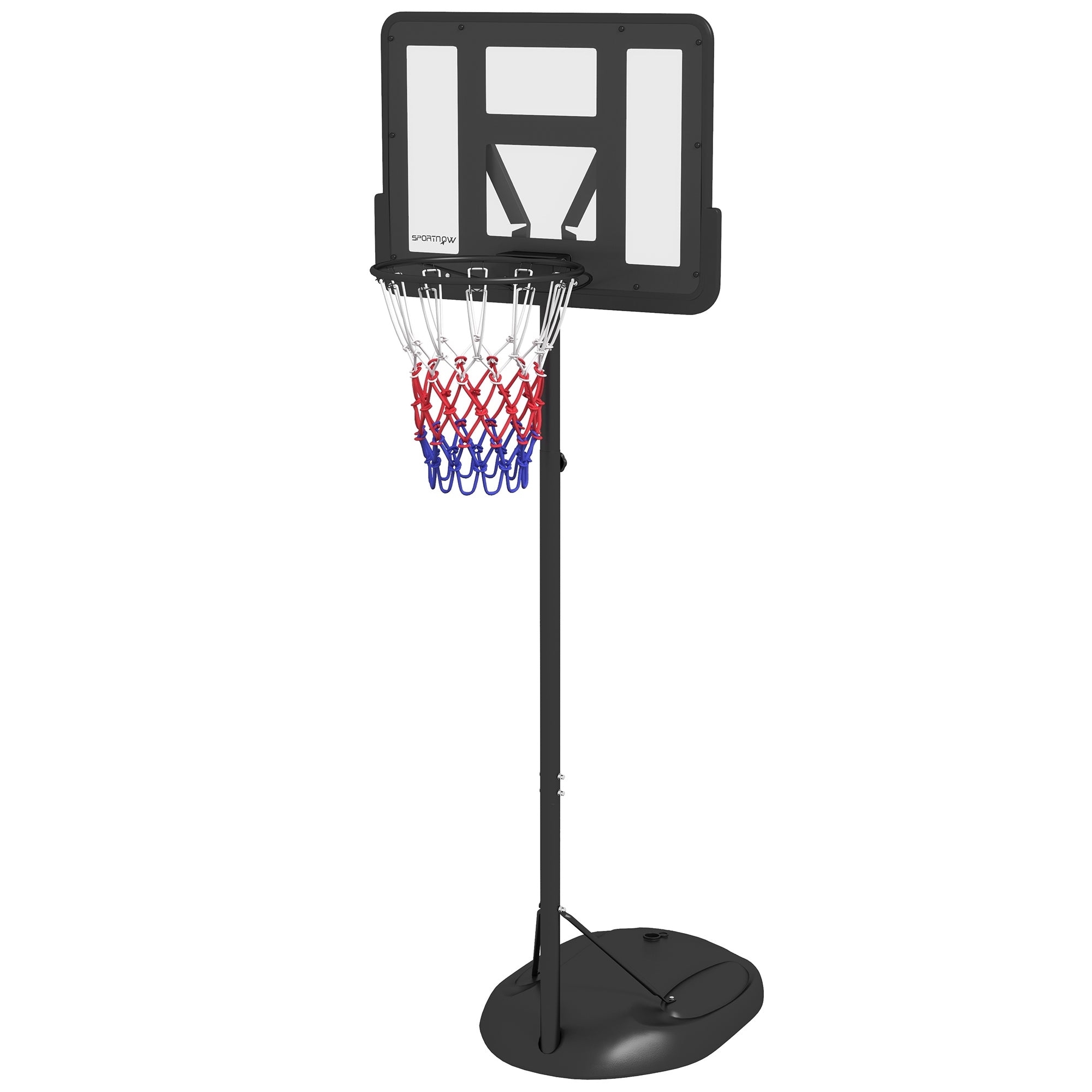 SPORTNOW Height Adjustable Basketball System, Freestanding Basketball Hoop and Stand w/ Wheels, 167-228cm