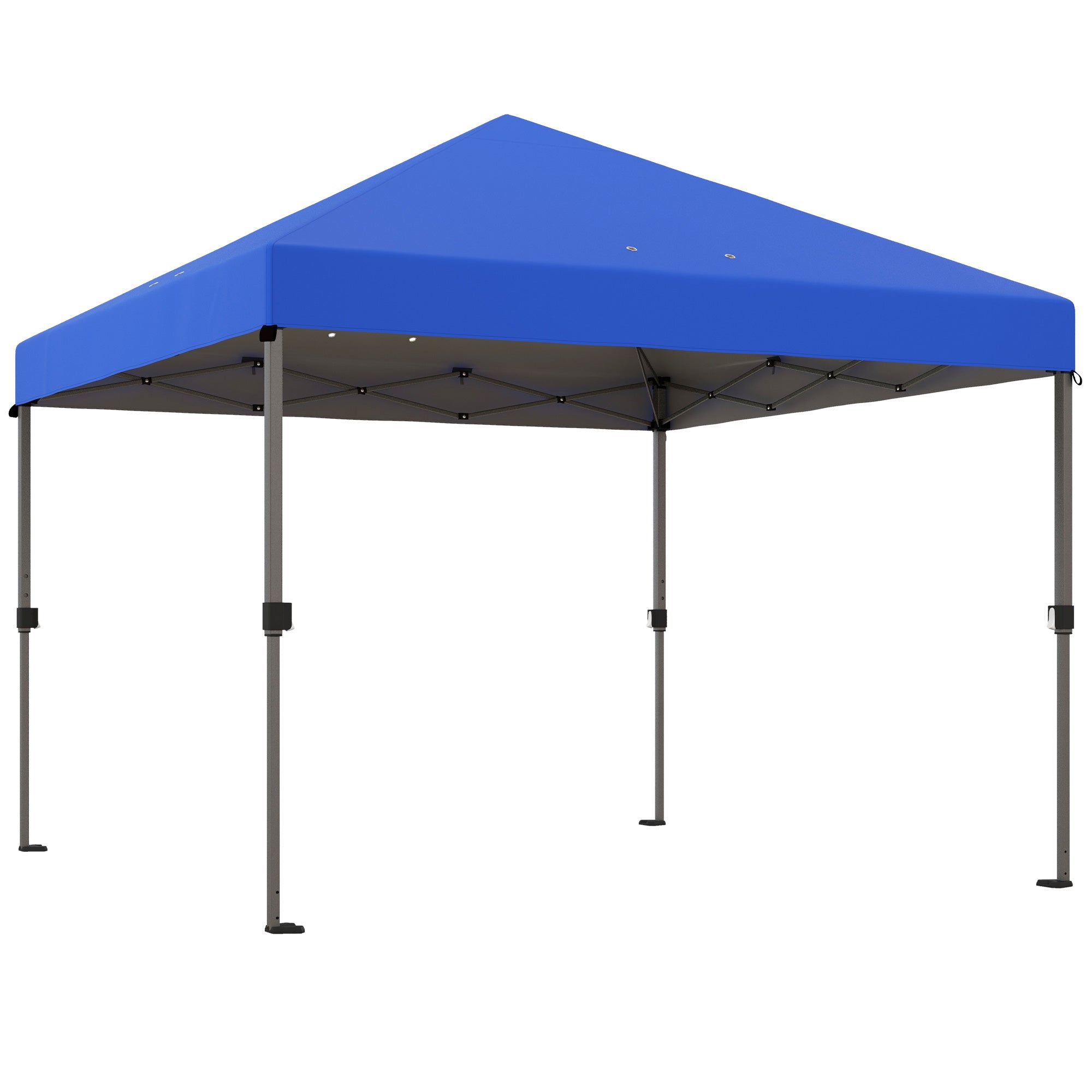 Outsunny 3 x 3(m) Pop Up Gazebo, 1 Person Easy up Marquee Party Tent with 1-Button Push, Adjustable Straight Legs, Stakes, Ropes,