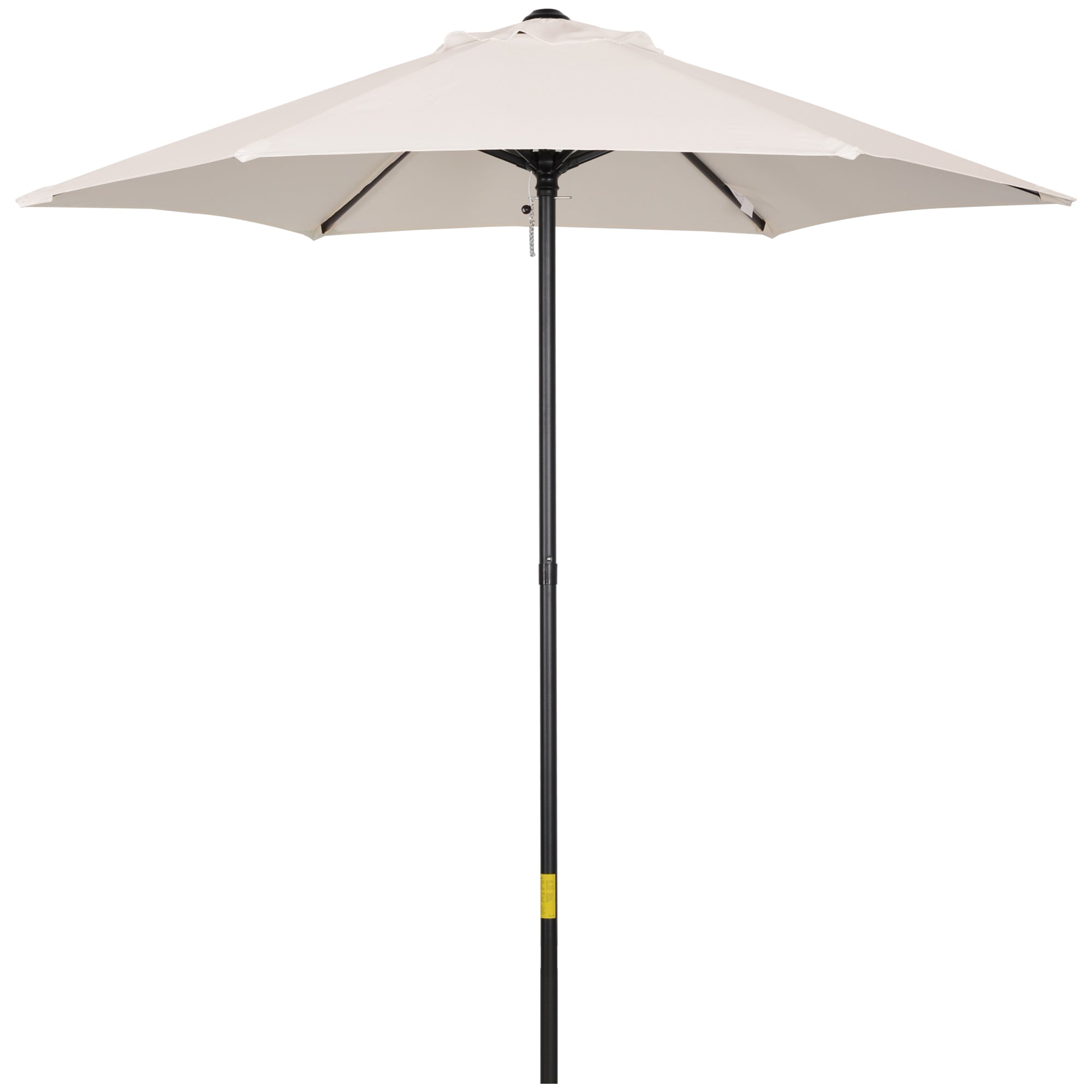 Outsunny Cream Patio Parasol: 6-Rib Outdoor Sun Shade for Balcony & Garden, 2M