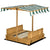 Outsunny Wooden Sandpit with Adjustable Canopy Light Brown