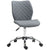 Vinsetto Adjustable Swivel Office Chair: 360° Rotation, Thick Padded Comfort, Linen Fabric, Grey