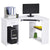 HOMCOM L-Shaped Desk: Shelves, Keyboard Tray, Drawer & CPU Stand for Home Office or Study, Pristine White