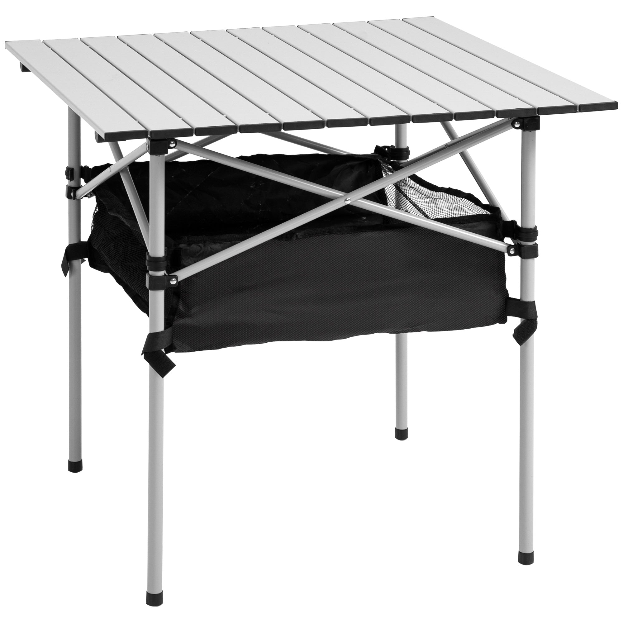 Outsunny Portable Camping Table: Foldable Outdoor Dining Desk, Lightweight Picnic Companion, Silver/Black