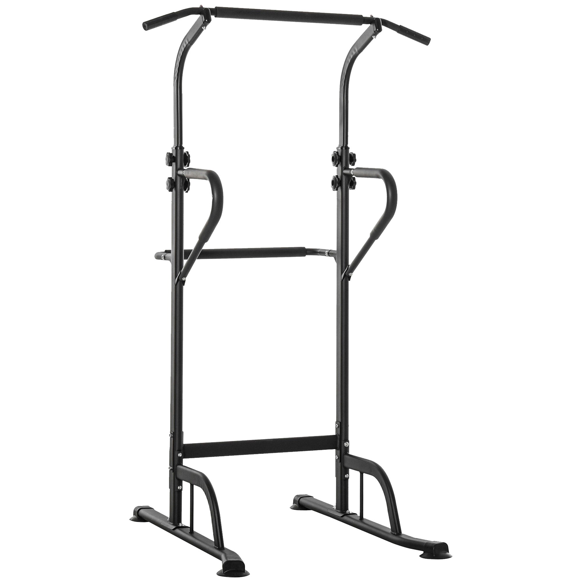 HOMCOM Pull Up Bar Multi-Function Height Adjustable Power Tower Dip Station Equipment