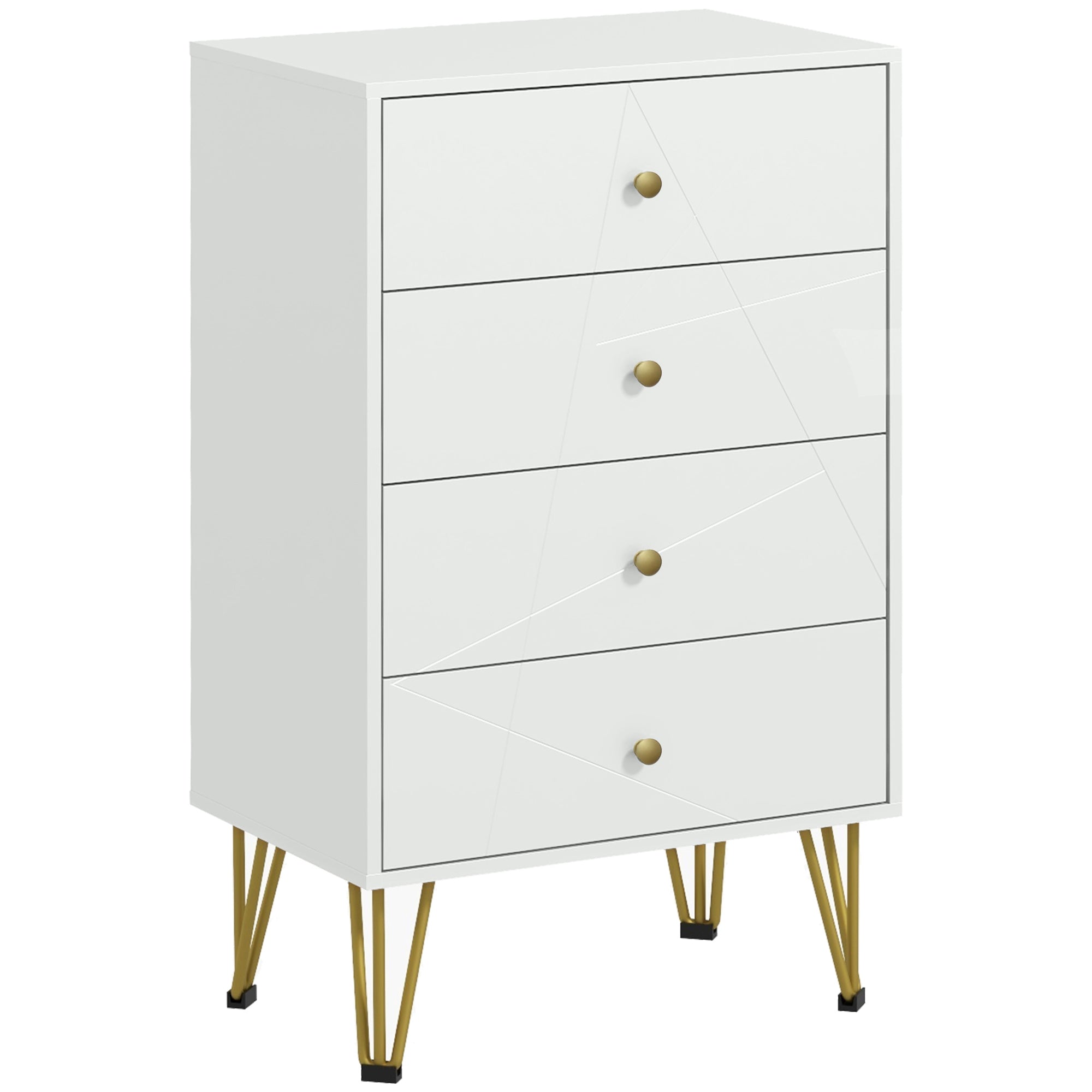 HOMCOM Bedroom Dresser: 4-Drawer Chest with Hairpin Legs, Stylish Storage Solution