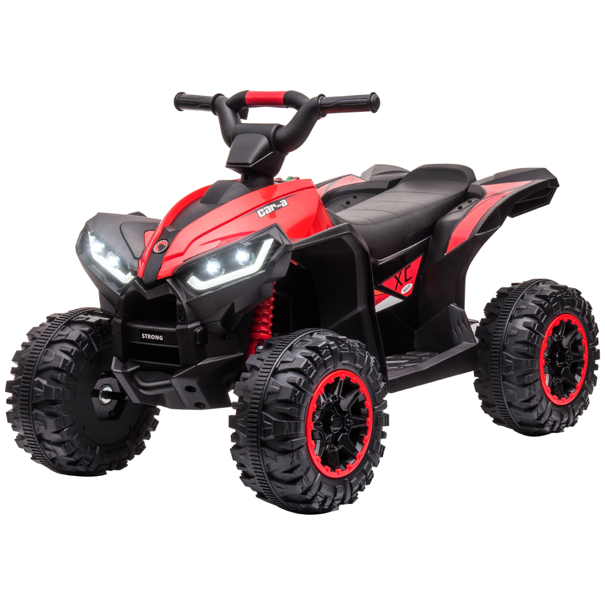 HOMCOM 12V Ride-On Quad Bike w/ Music, Horn, for Ages 3-5 Years - Red