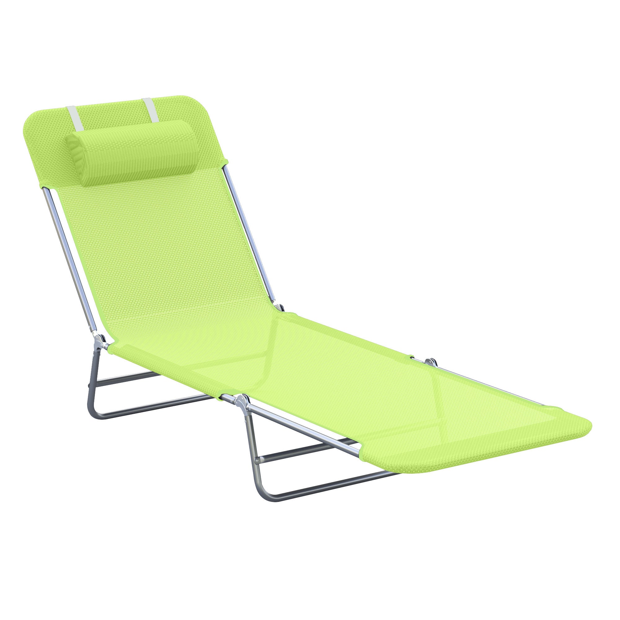 Outsunny Adjustable Sun Lounger: Reclining Garden Relaxer with Adjustable Back, Green