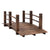 Outsunny Wooden Garden Bridge Lawn Décor Stained Finish Arc Outdoor Pond Walkway w/ Railings