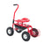 Outsunny Adjustable Rolling Garden Cart Outdoor Garden Planting Station Trolley Swivel Gardener Work Seat Heavy Duty w/ Tool Tray & Basket Red 150kg