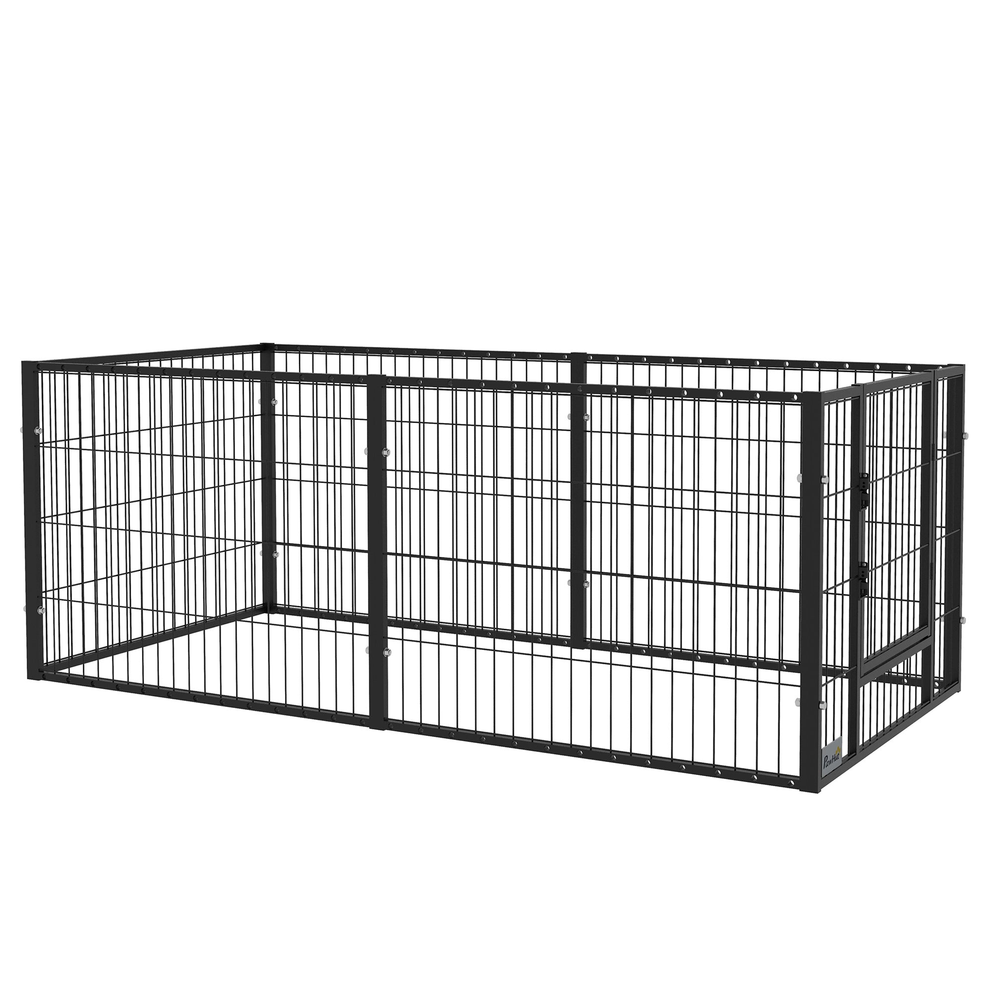 PawHut 82.5-150 cm x 61 cm Heavy Duty Pet Playpen, 6 Panel Exercise Pen for Dogs, Adjustable Length, Indoor Outdoor, Small Sized Dogs