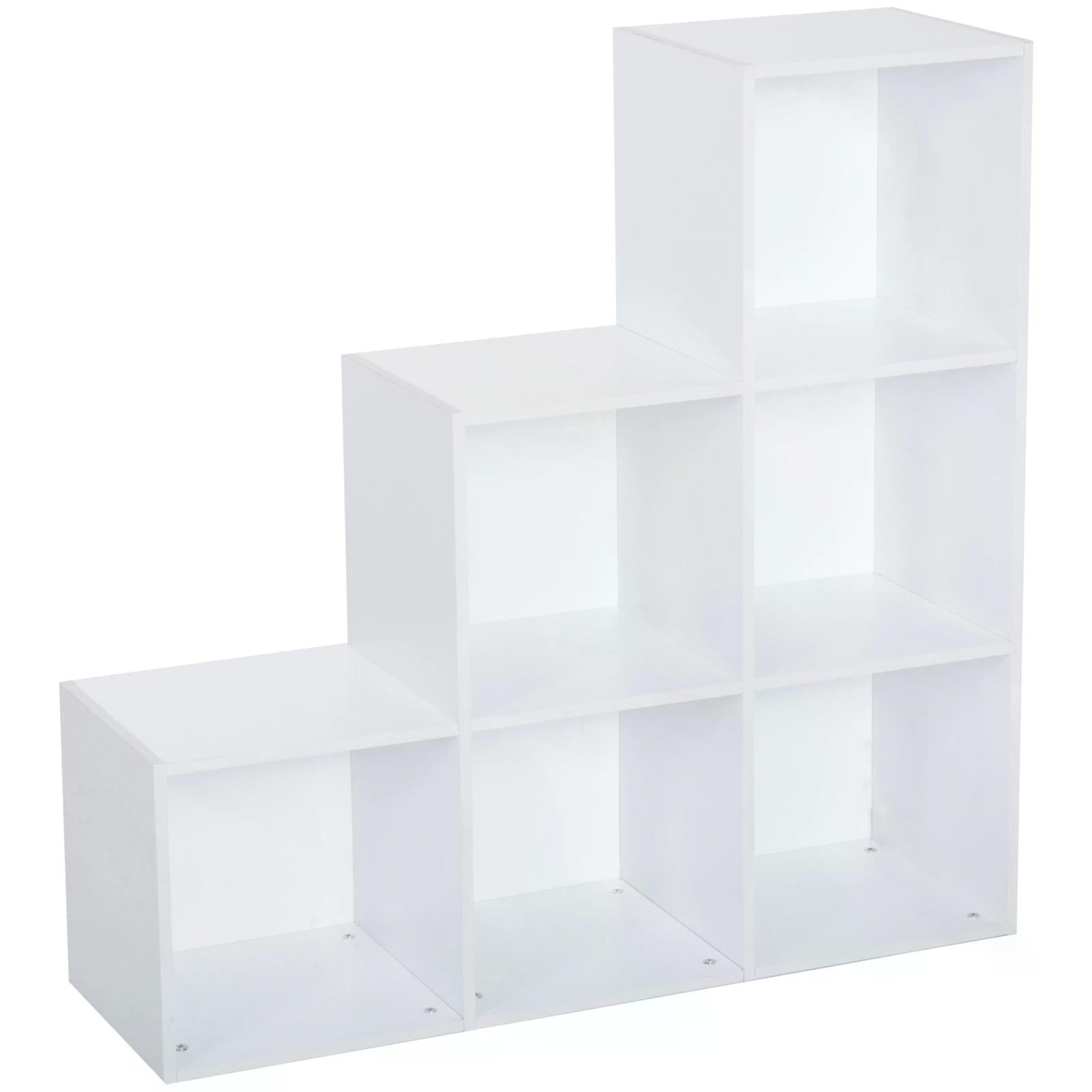 HOMCOM 3-Tier 6 Cube Shelving Unit: Organised Storage Solution for Home & Office, Pristine White