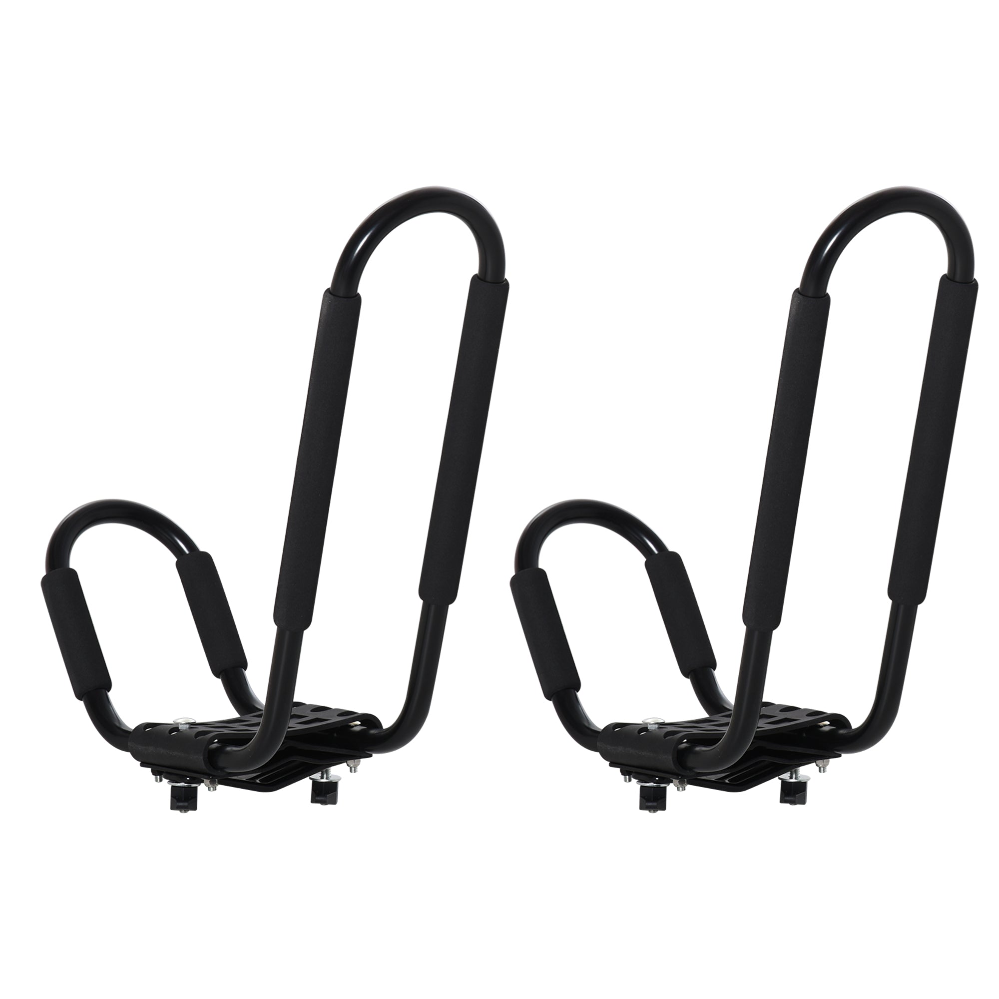 HOMCOM 2 Pieces Kayak Roof Rack Universal Mount Cross Bar Carrier Roof Bars for Boat with Strap