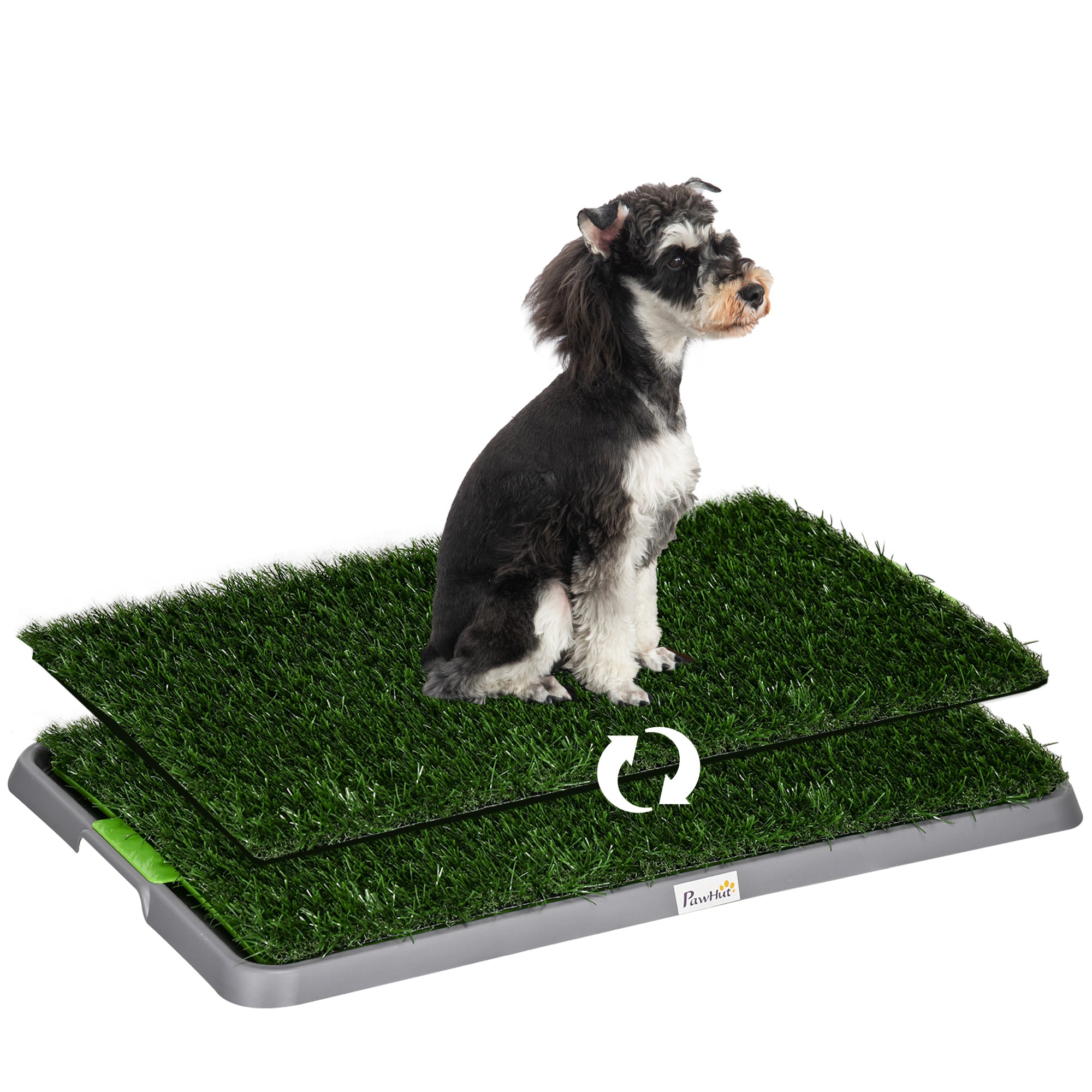 PawHut Artificial Grass Dog Toilet with Tray for Potty Training Indoor Outdoor, 2 Packs, 67 x 41cm