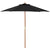 Outsunny 2.5m Garden Parasol: Wooden Outdoor Umbrella with Weather-Resistant Black Canopy