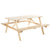 Outsunny 4-Seater Wooden Picnic Table, Outdoor Garden Bench with Parasol Cutout, 150cm, Durable