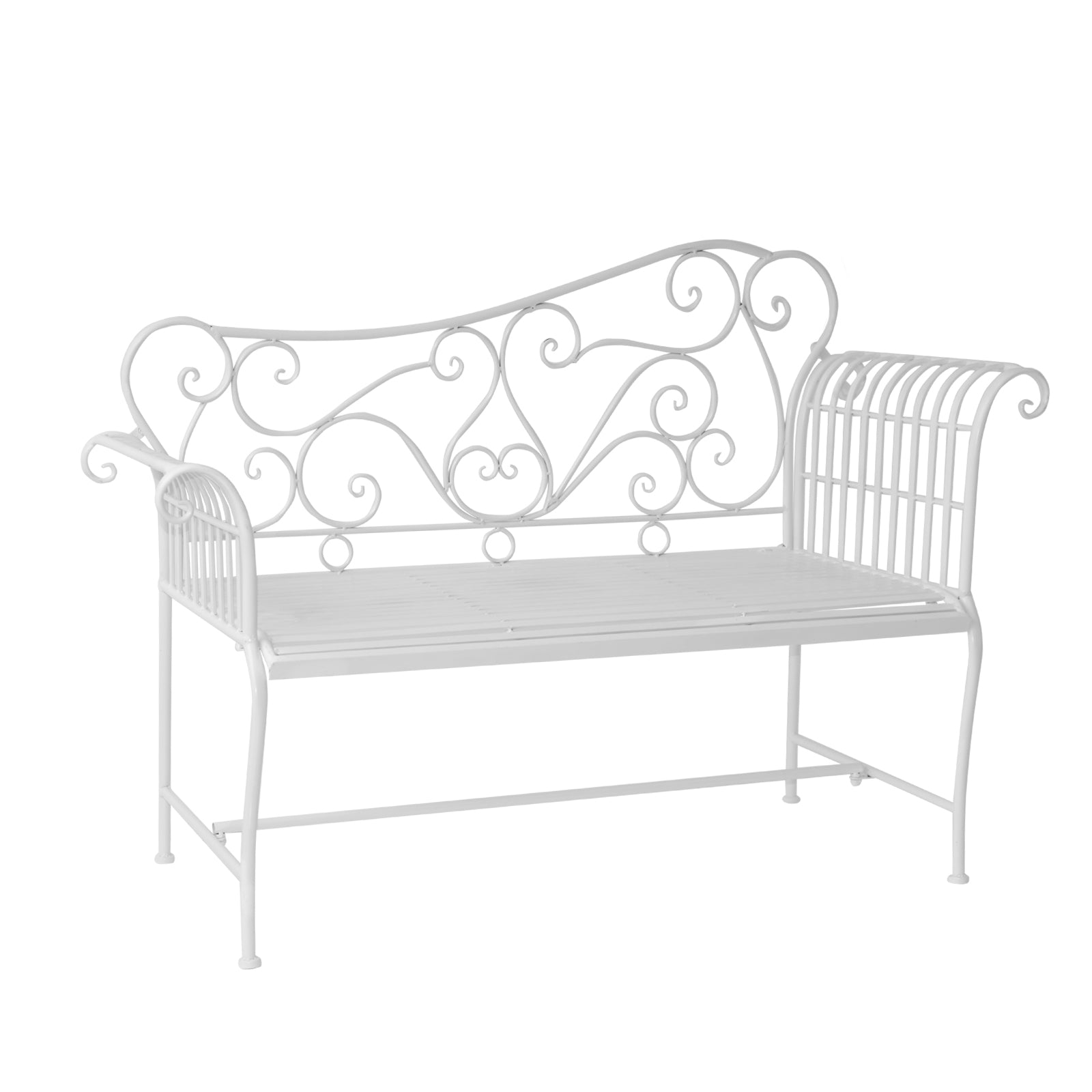 Outsunny Metal Bench-White