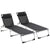 Outsunny Sun Lounger Set, 2 Pieces Foldable Reclining Lounge Chair with Pillow, 5-Level Adjustable, Aluminium Frame, Black.