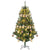 HOMCOM 6' Artificial Prelit Christmas Trees Holiday Décor with Warm White LED Lights, Decoration, Banner, Tag, Ball