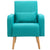 HOMCOM Accent Chair, Linen-Touch Armchair, Upholstered Leisure Lounge Sofa, Club Chair with Wooden Frame, Teal