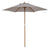 Outsunny 2.5m Wood Garden Parasol Sun Shade Patio Outdoor Wooden Umbrella Canopy Grey