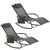 Outsunny 2Pcs Garden Rocking Chair, Patio Sun Lounger Rocker Chair w/ Breathable Mesh Fabric, Removable Headrest Pillow, Side Storage Bag, Black