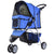 PawHut Pet Stroller for Dogs, Three-Wheel Dog Pushchair, Travel Pram with Storage Basket, Blue