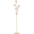 HOMCOM Crystal Floor Lamps for Living Room Bedroom with 5 Light, Modern Upright Standing Lamp, 34x25x156cm, Gold Tone