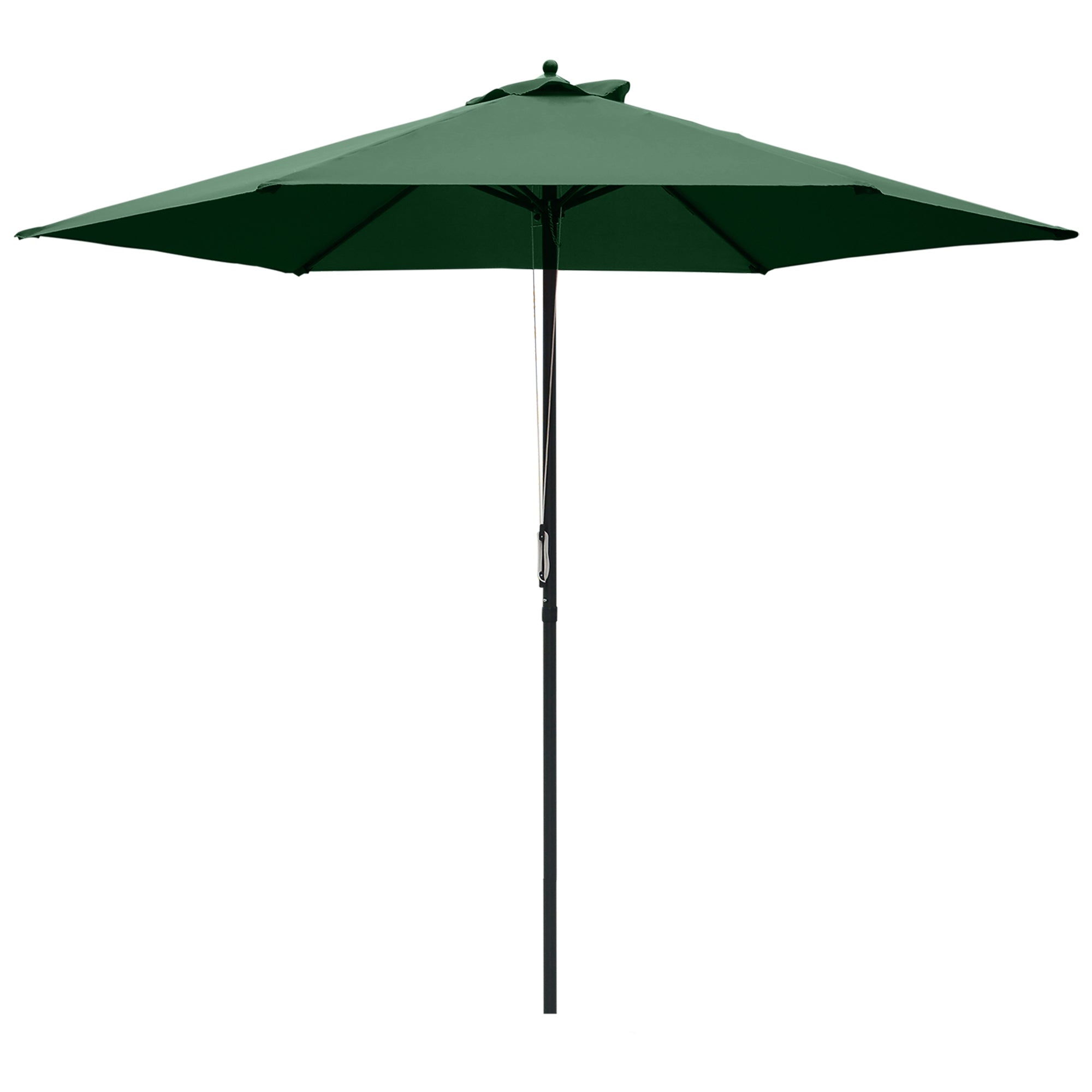 Outsunny 2.8m Patio Parasols Umbrellas Outdoor 6 Ribs Sunshade Canopy Manual Push Garden Backyard Furniture, Green