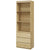 HOMCOM 180cm Tall Bookcase with Storage, Free Standing Bookshelf with 3 Shelves and 3 Drawers, Display Cabinet for Living Room, Home Office, Bedroom, Oak Wood Effect