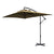 Outsunny Cantilever Parasol: Crank-Operated, 6 Ribs, Cross Base, Rectangular Banana Hanging Umbrella, 3x2m, Brown