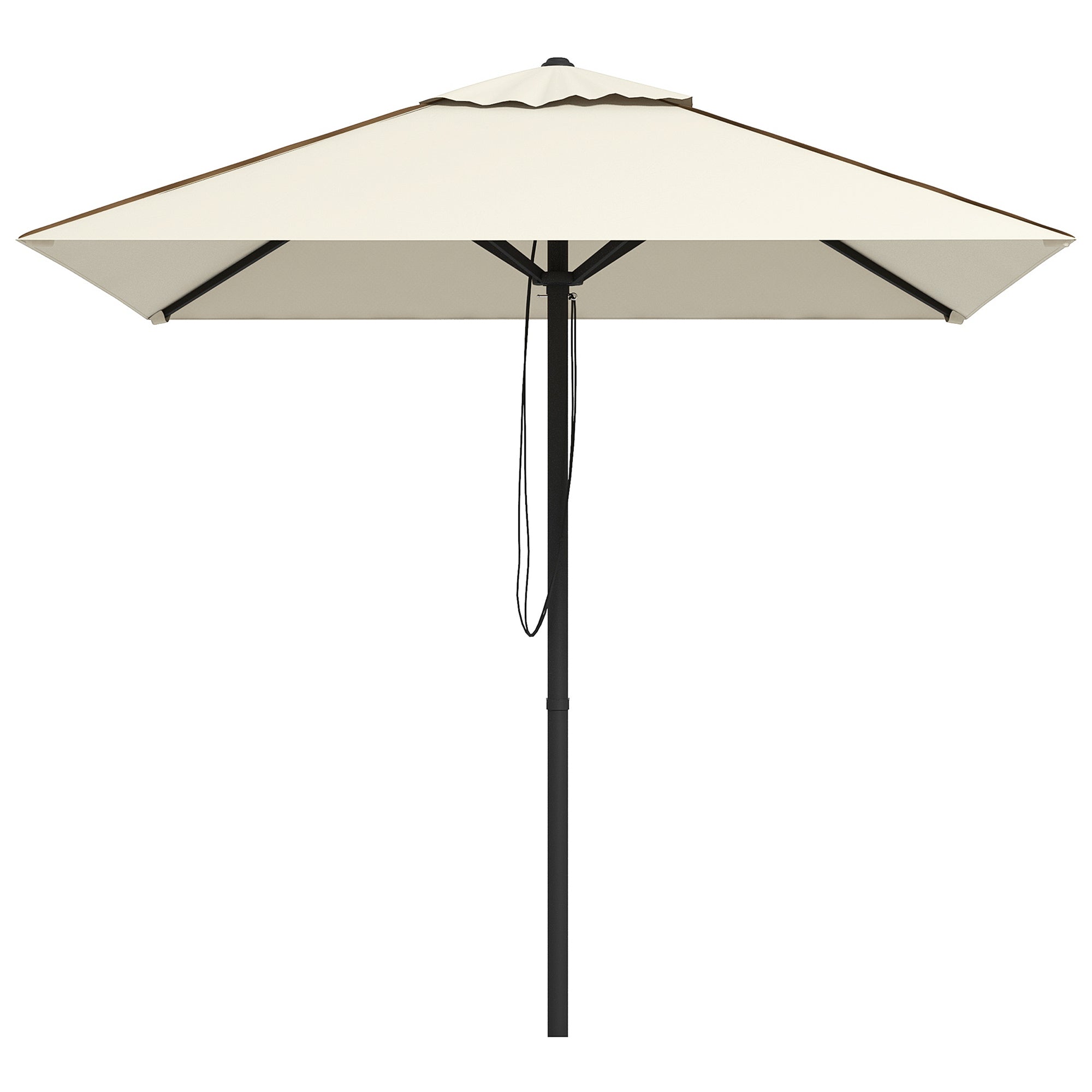 Outsunny Garden Parasol: Patio Umbrella with Vented Canopy, Piped Edging, Table Compatible, Beige