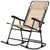 Outsunny Outdoor Folding Rocking Chair, Zero Gravity Design with Headrest, Portable and Comfortable, Beige