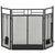 HOMCOM 3 Panel Folding Fire Guard, Steel Fireplace Screen with Double Door and Mesh Design for Open Fire, 122W x 80H cm, Black